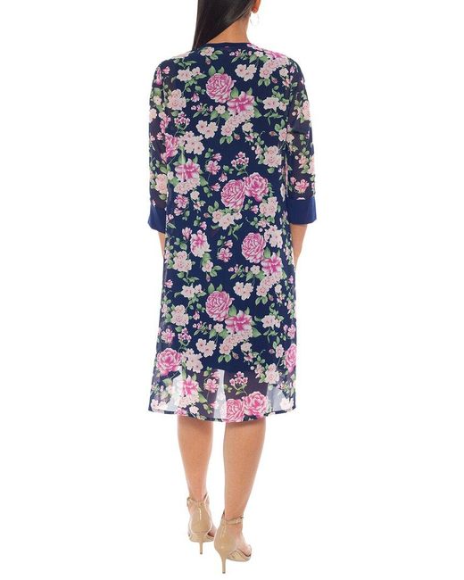 Marina Blue Printed Mini Dress