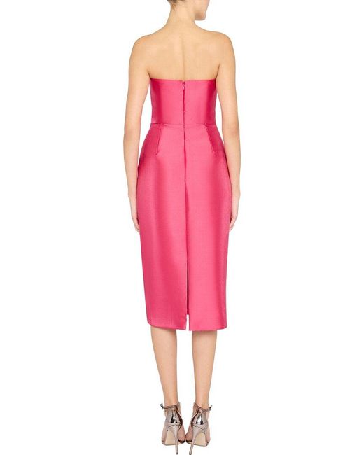 THEIA Pink Bridget Strapless Dress
