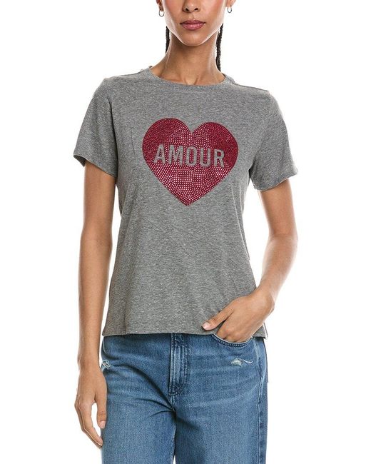 Cinq À Sept Gray Heatset Amour Heart T-Shirt