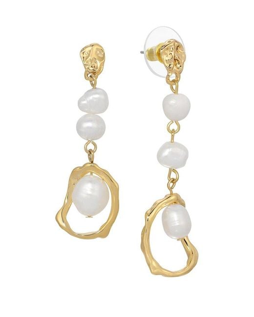 Eye Candy LA Metallic Shell Pearl Drop Earring