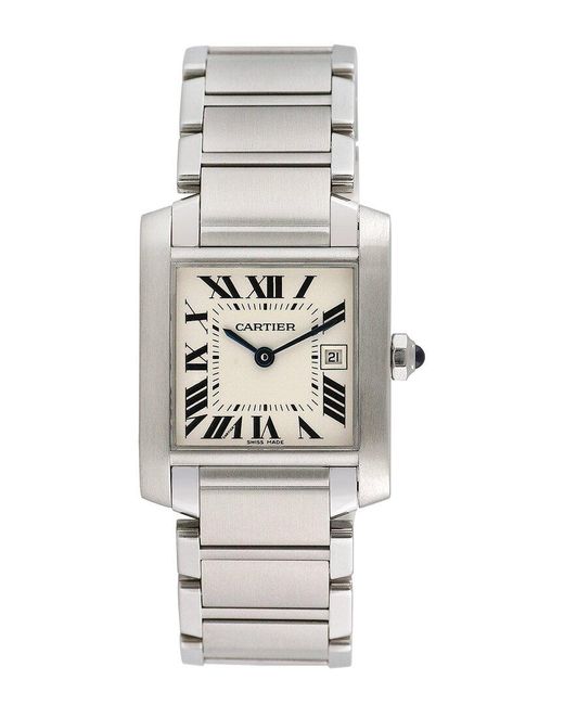 Cartier Gray Midsize Tank Francaise Watch, Circa 2000S (Authentic Pre-Owned)