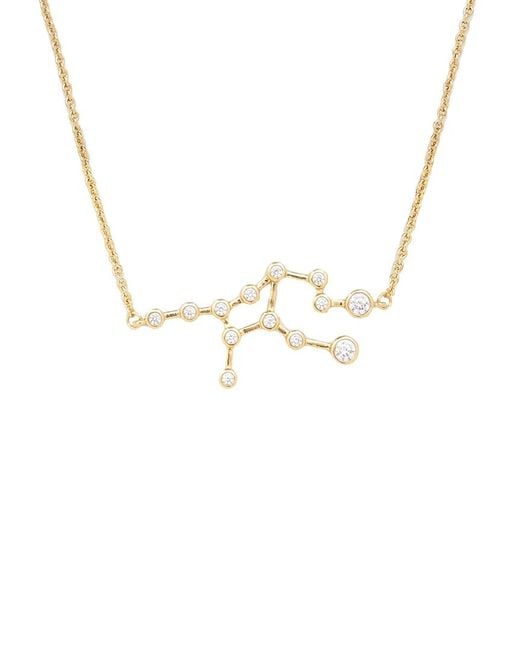 Sterling Forever Metallic When Stars Align Constellation Sign 14K Plated Cz Necklace