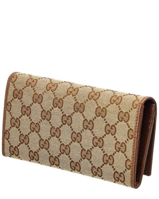 Gucci Brown GG Canvas Continental Wallet