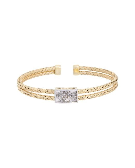 Meshmerise White 18K Plated 0.15 Ct. Tw. Diamond Mesh Bangle