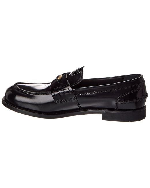 Miu Miu Black Leather Penny Loafer