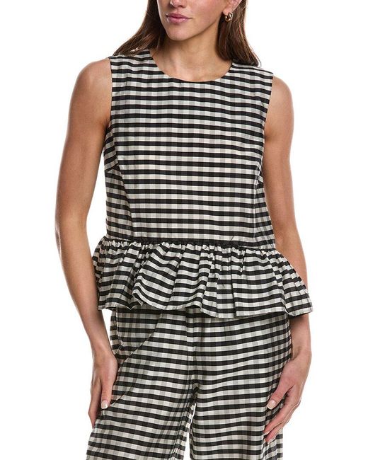 Ted Baker Black Colette Sleeveless Peplum Top