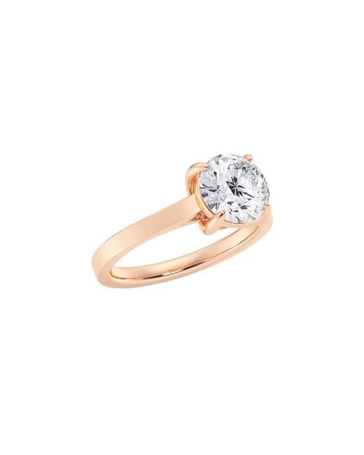 Lab Grown Diamonds White 14K Rose 2.00 Ct. Tw. Lab-Grown Diamond Solitaire Engagement Ring