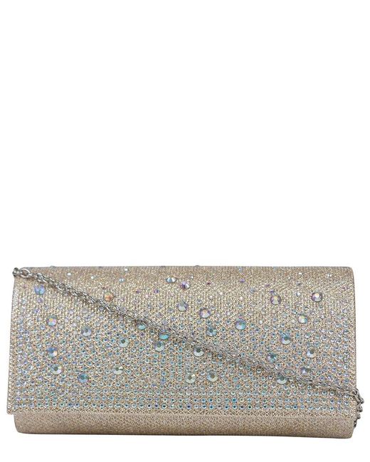 Jessica Mcclintock Gray Chloe Cascading Stones Clutch
