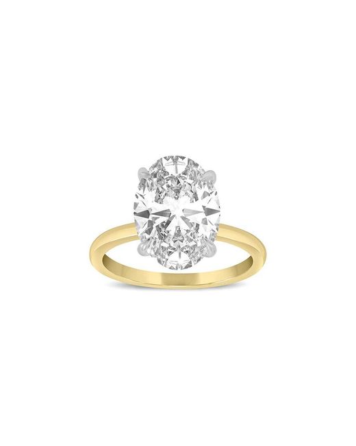 Lab Grown Diamonds White 18K Two-Tone 4.15 Ct. Tw. Lab-Grown Diamond Solitaire Ring