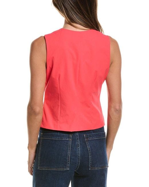 Cece Red Split Hem Vest