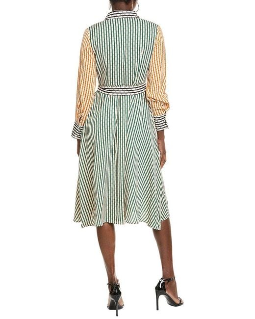 Gracia Green Tie Waist Shirtdress