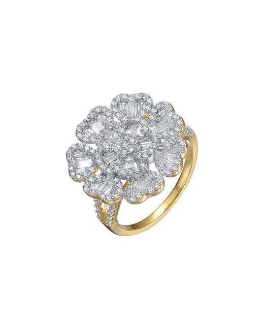 Genevive Jewelry Gray 14k Over Silver Cz Statement Ring