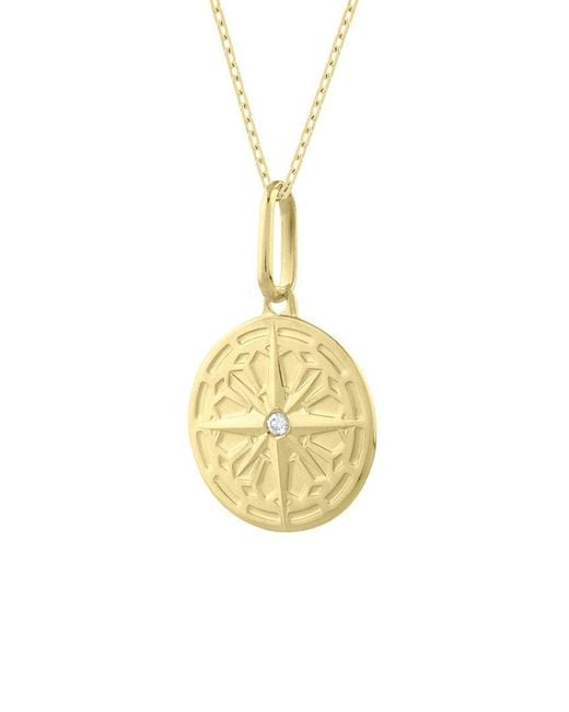 Italian Gold White 14K 0.03 Ct. Tw. Diamond North Star Necklace