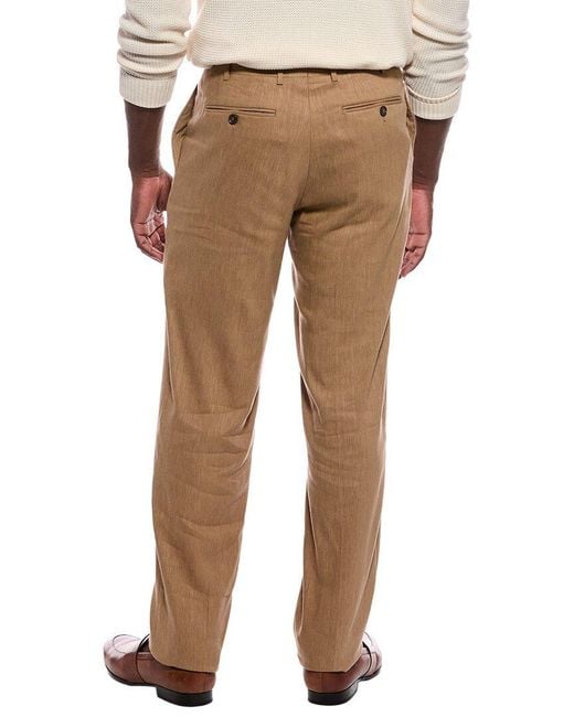 Canali Natural Linen & Wool-Blend Formal Pant for men