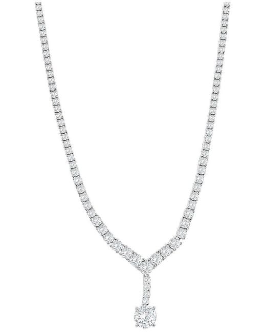 Jewels by Viomo Metallic 18K 12.16 Ct. Tw. Diamond Graduated Tennis Necklace
