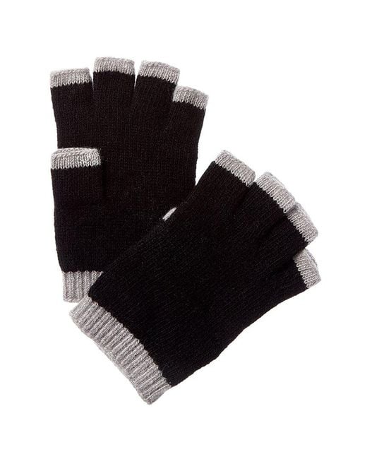 Portolano Black Studs Cashmere Tech Gloves