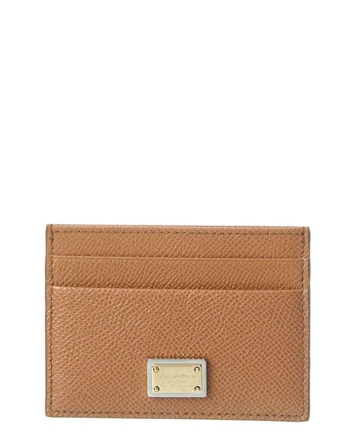 Dolce & Gabbana Brown Leather Card Holder