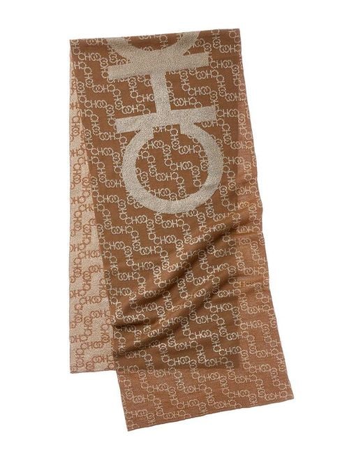 Jimmy Choo Brown Wool-Blend Scarf