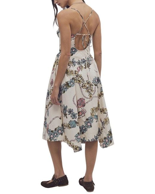 Free People White Cherish Linen-Blend Dress