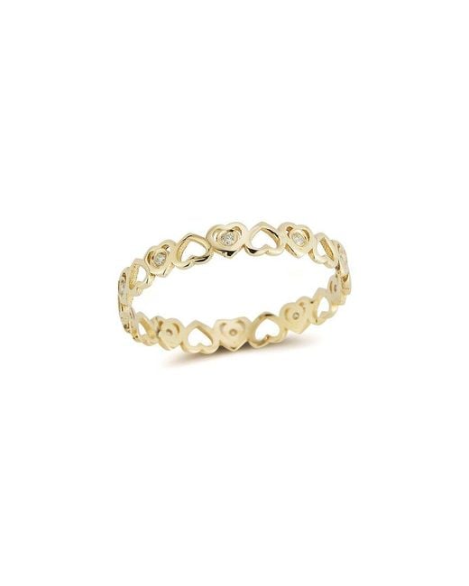 Ember Fine Jewelry White 14k 0.08 Ct. Tw. Diamond Heart Band Ring