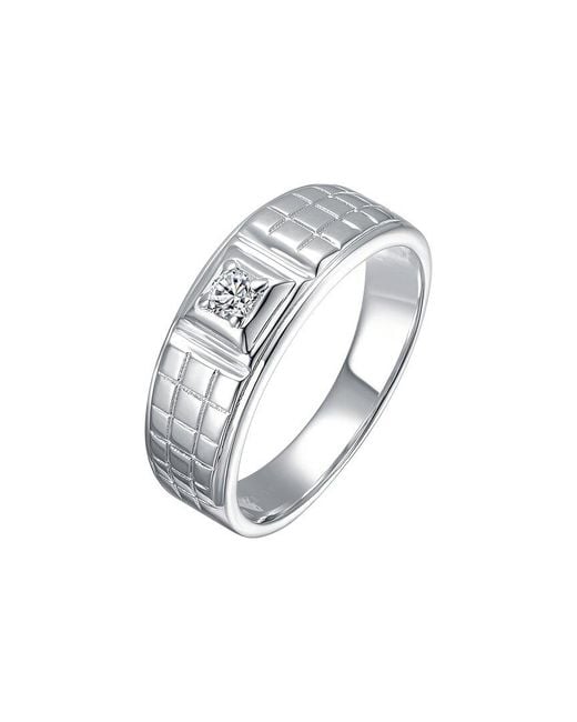 Genevive Jewelry White Rachel Glauber Plated Cz Ring for men