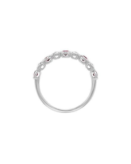 H.J. Namdar White 14K 0.50 Ct. Tw. Diamond & Ruby Stackable Ring