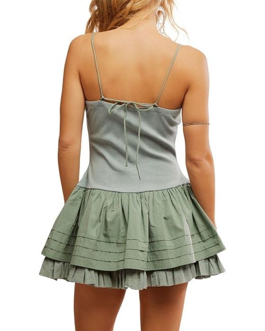 Free People Green Bliss Beauty Mini Dress