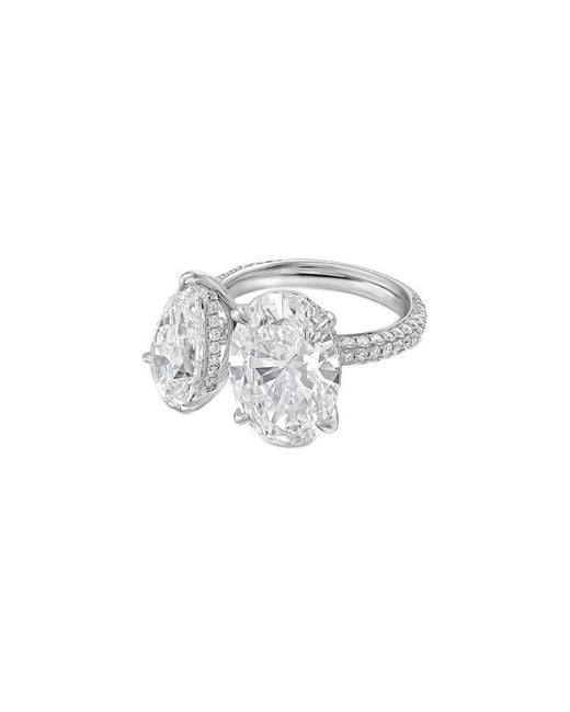 Diana M White Diana M. 14K 4.00 Ct. Tw. Lab-Grown Diamond Two-Stone Ring