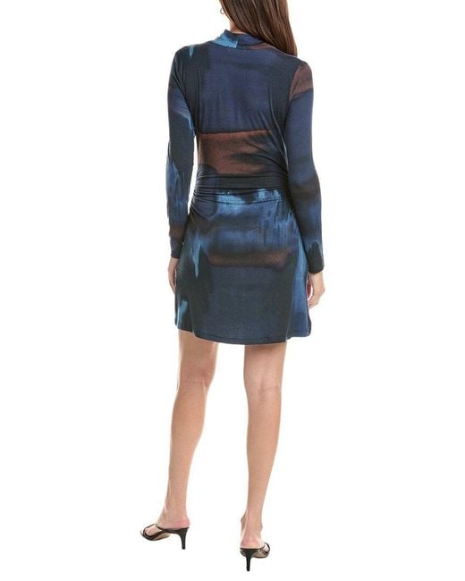 Michael Stars Blue Printed Mini Dress