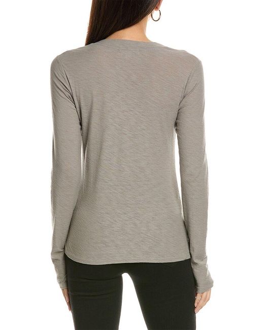 James Perse Gray Relaxed V-neck T-shirt