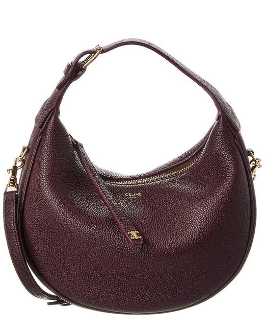 Céline Purple Teen Lulu Leather Hobo Bag