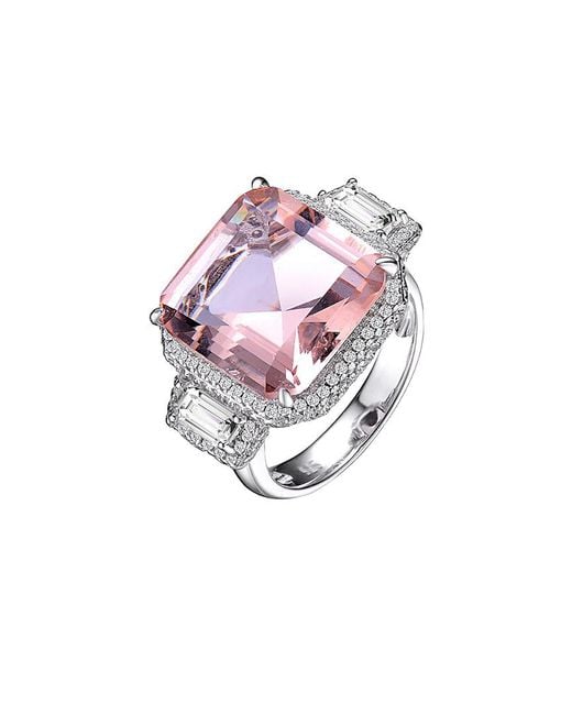 Genevive Jewelry White Silver Ring