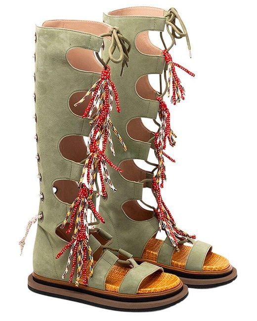 Hogan Brown Tassel Lace-Up Leather Boot