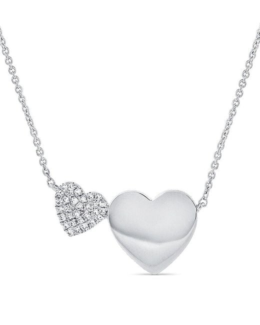 Sabrina Designs White 14K 0.09 Ct. Tw. Diamond Heart Necklace