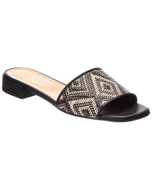 Baldinini Brown Raffia & Leather Sandal