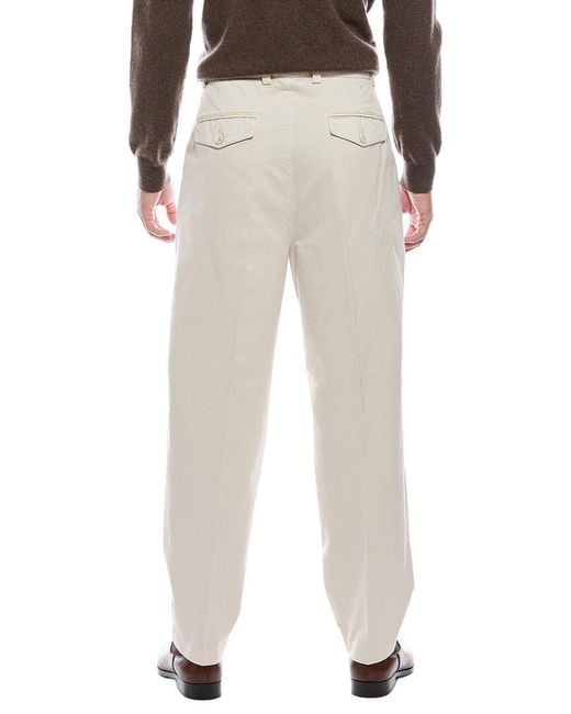 Brunello Cucinelli Natural Pleated Pant for men