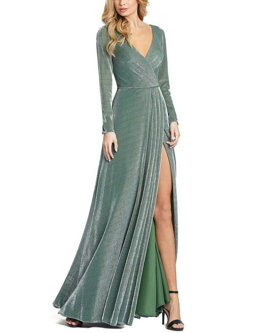 Mac Duggal Green A-line Gown