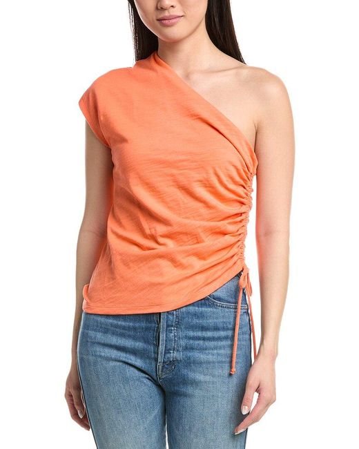 Nation Ltd Orange Jaylen One Shoulder Top