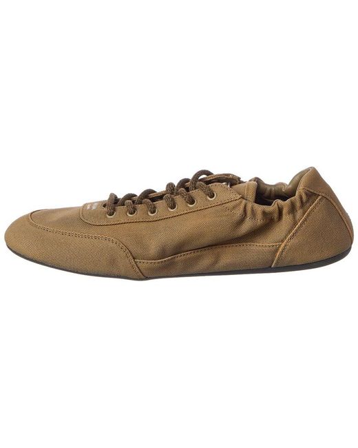 Prada Brown Collapse Canvas Ballerina Flat
