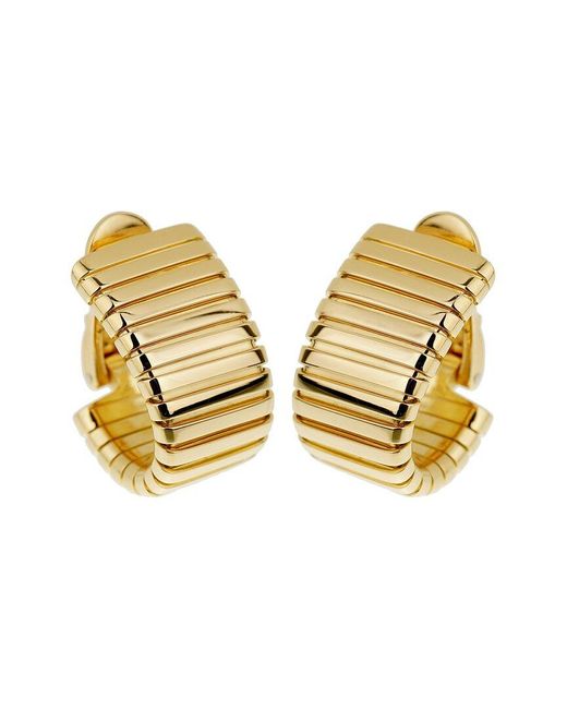 BVLGARI Metallic 18K Tubogas Clip-On Earrings (Authentic Pre-Owned)