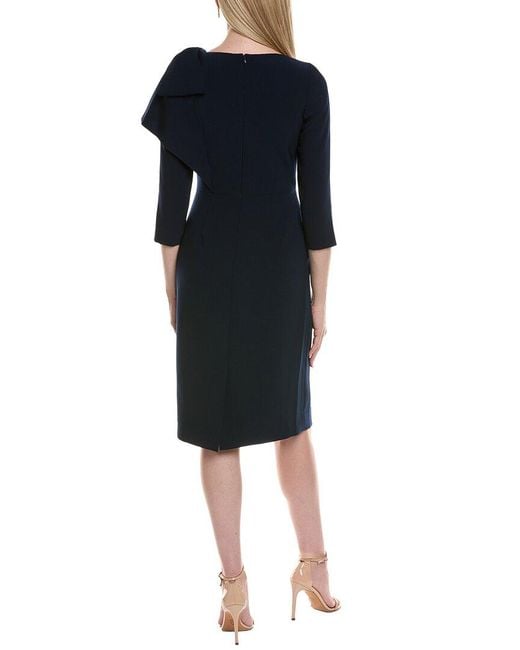 Teri Jon Black 3/4 Sleeve Midi Dress
