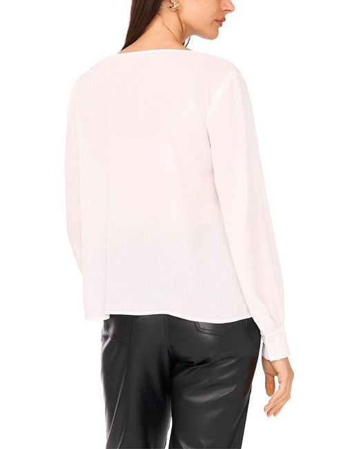 Vince Camuto White V-Neck Blouse