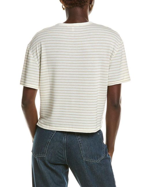 Rag & Bone White Lea Stripe Boxy T-Shirt