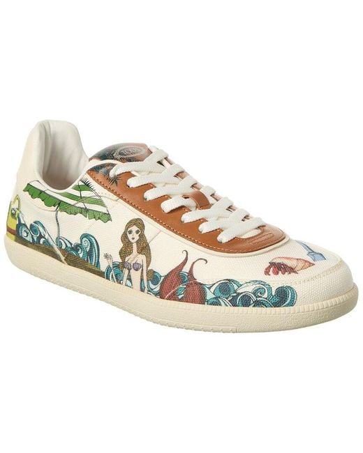 Tod's Metallic Cassetta Canvas & Leather Sneaker