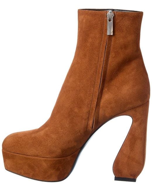 Sergio Rossi Brown 85 Suede Platform Boot