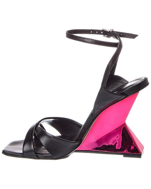 SCHUTZ SHOES Brown Jill Leather Wedge Sandal