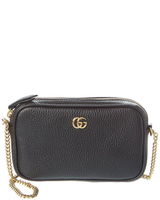 Gucci Black GG Marmont Super Mini Leather Camera Bag
