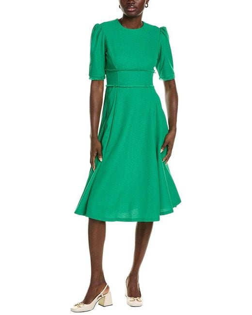 Maison Tara Green Madison Midi Dress