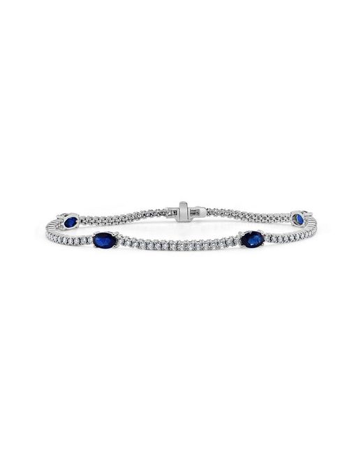 Sabrina Designs White 14k 3.94 Ct. Tw. Diamond & Sapphire Bracelet