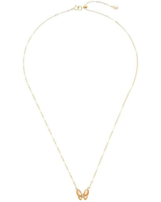 Maitre De Diamant Metallic 18K 0.02 Ct. Tw. Diamond & Pearl Necklace